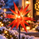 LED Gartenstecker PVC Stern, rot dia: 35 cm, Höhe: 90 cm – Galeriebild 1, Artikelnummer 18514