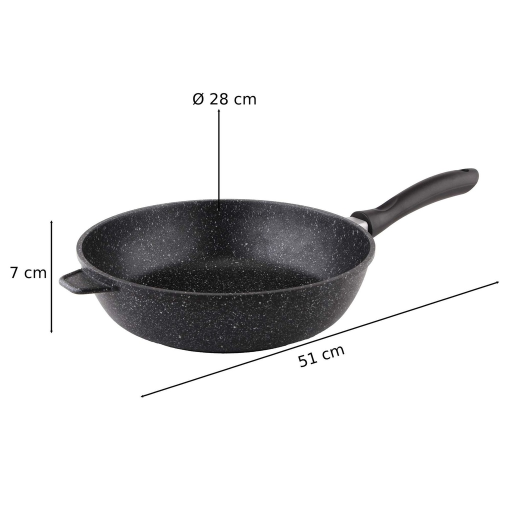 Aluguss Pfanne Ø28cm Induktion Granitoptik – Galeriebild 4, Artikelnummer 3179