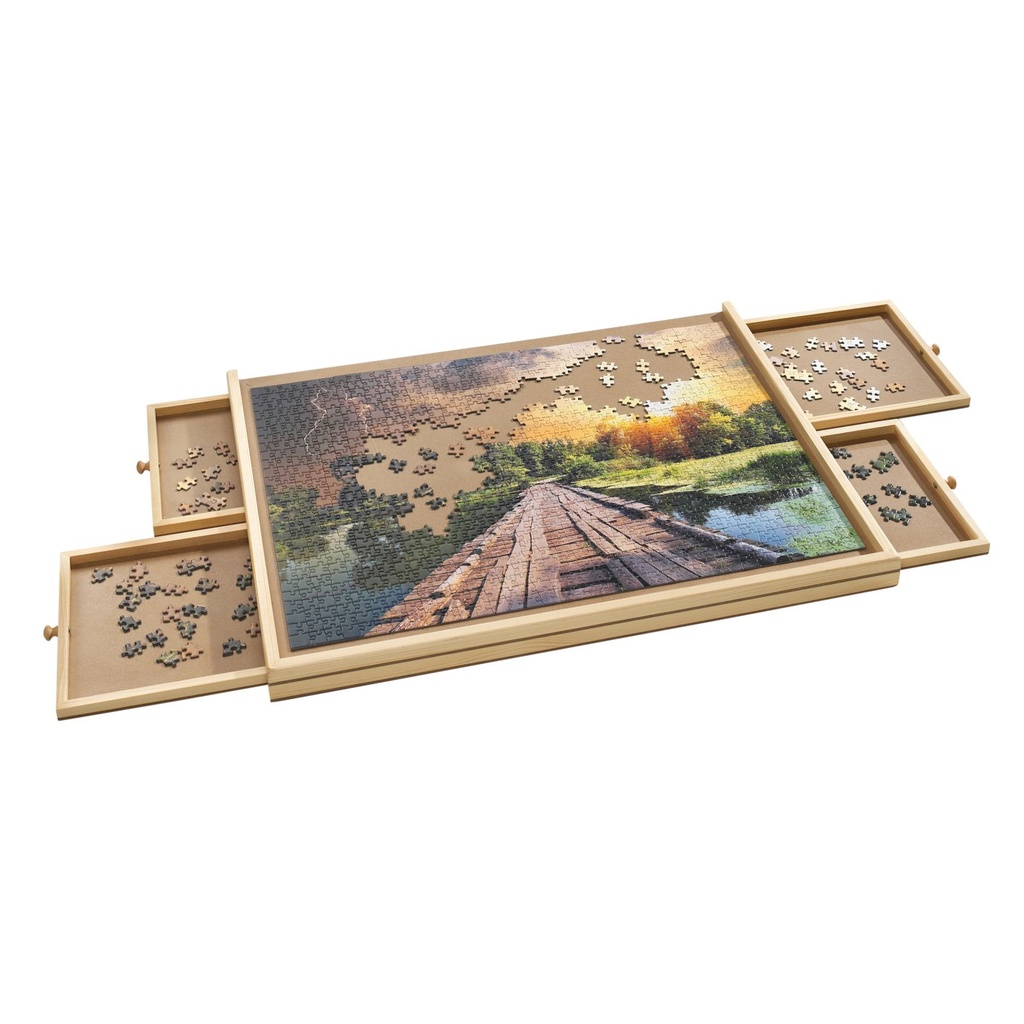 Puzzlebrett aus Holz mit 4 Schubladen 1000 Teile – Galeriebild 1, Artikelnummer 17010