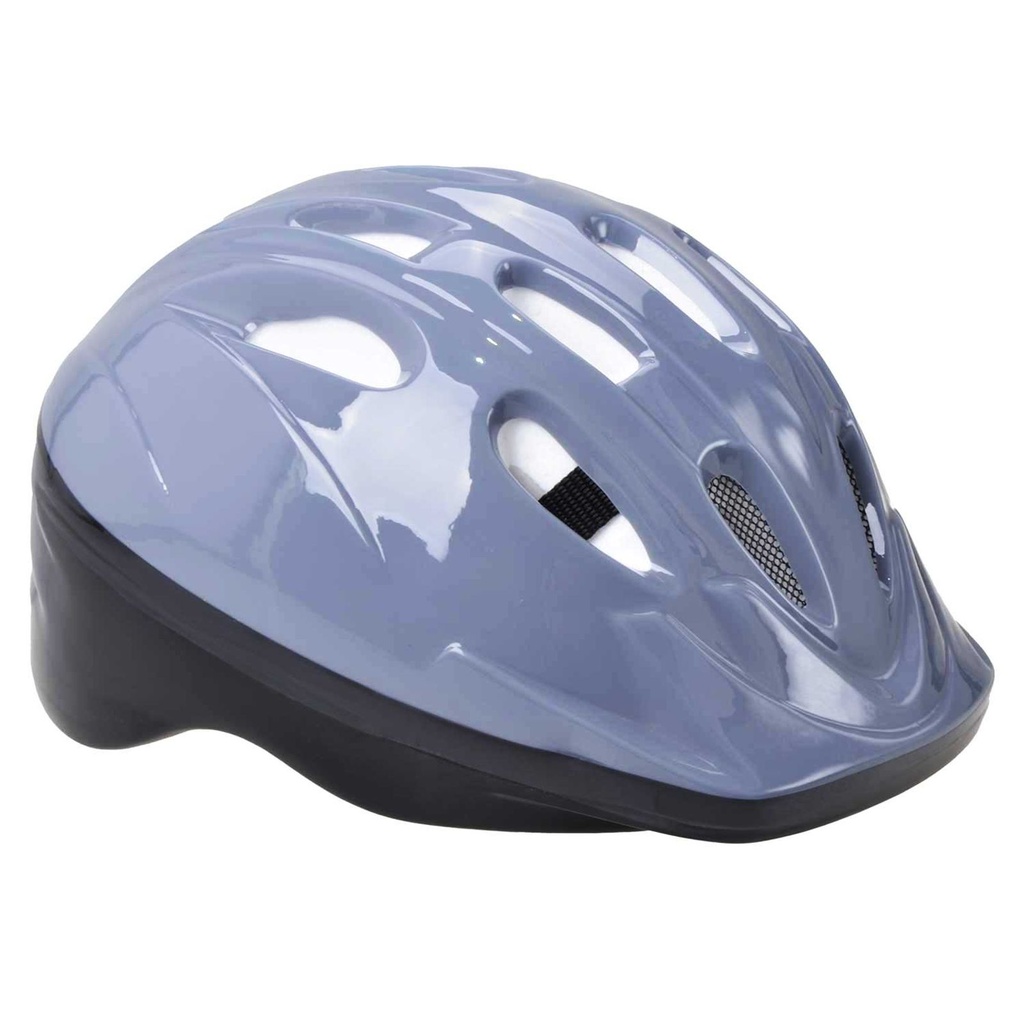 Kinder Fahrradhelm Grau glänzend Lüftungsschlitzen Kopfumfang 52–56 cm