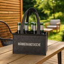 Flaschentasche Grau Filz 6 Fächer Männerhandtasche Tragetasche – Galeriebild 6, Artikelnummer 18098
