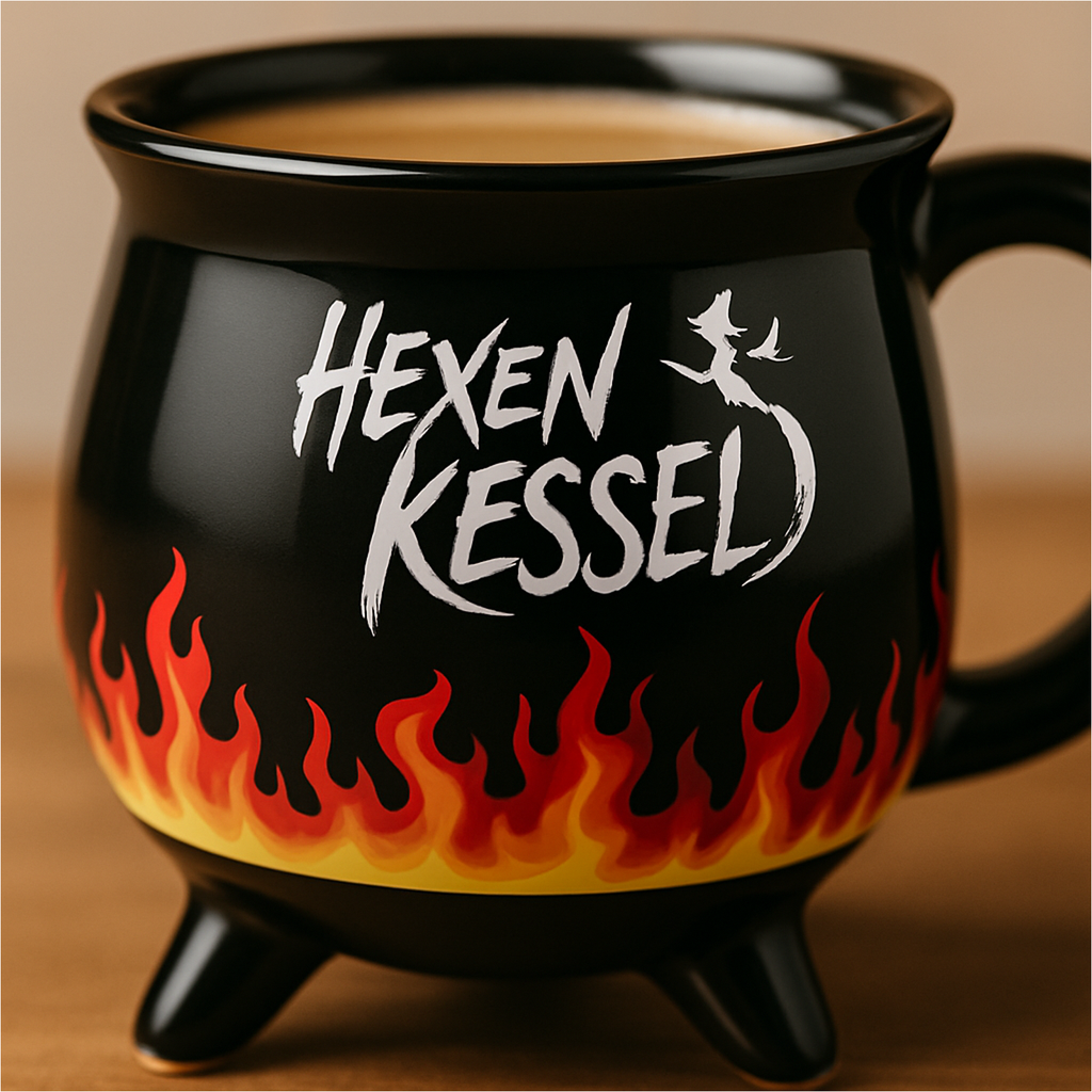 Hexenkessel Becher schwarz mit Farbwechsel aus Steingut 350 ml – Galeriebild 3, Artikelnummer 18304