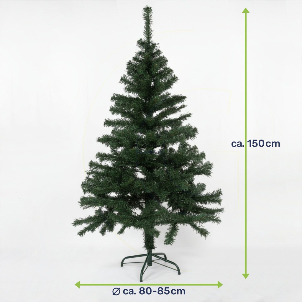 Künstlicher Weihnachtsbaum 150 cm Grün 440 Zweigen mit Metallständer – Galeriebild 9, Artikelnummer 2549