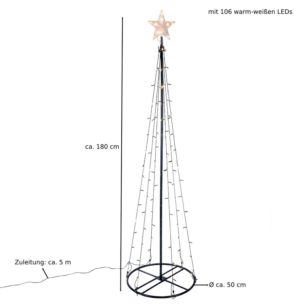 Garten-Weihnachtsbaum Weihnachtsbeleuchtung Garten Baum 180cm – Galeriebild 1, Artikelnummer 8111