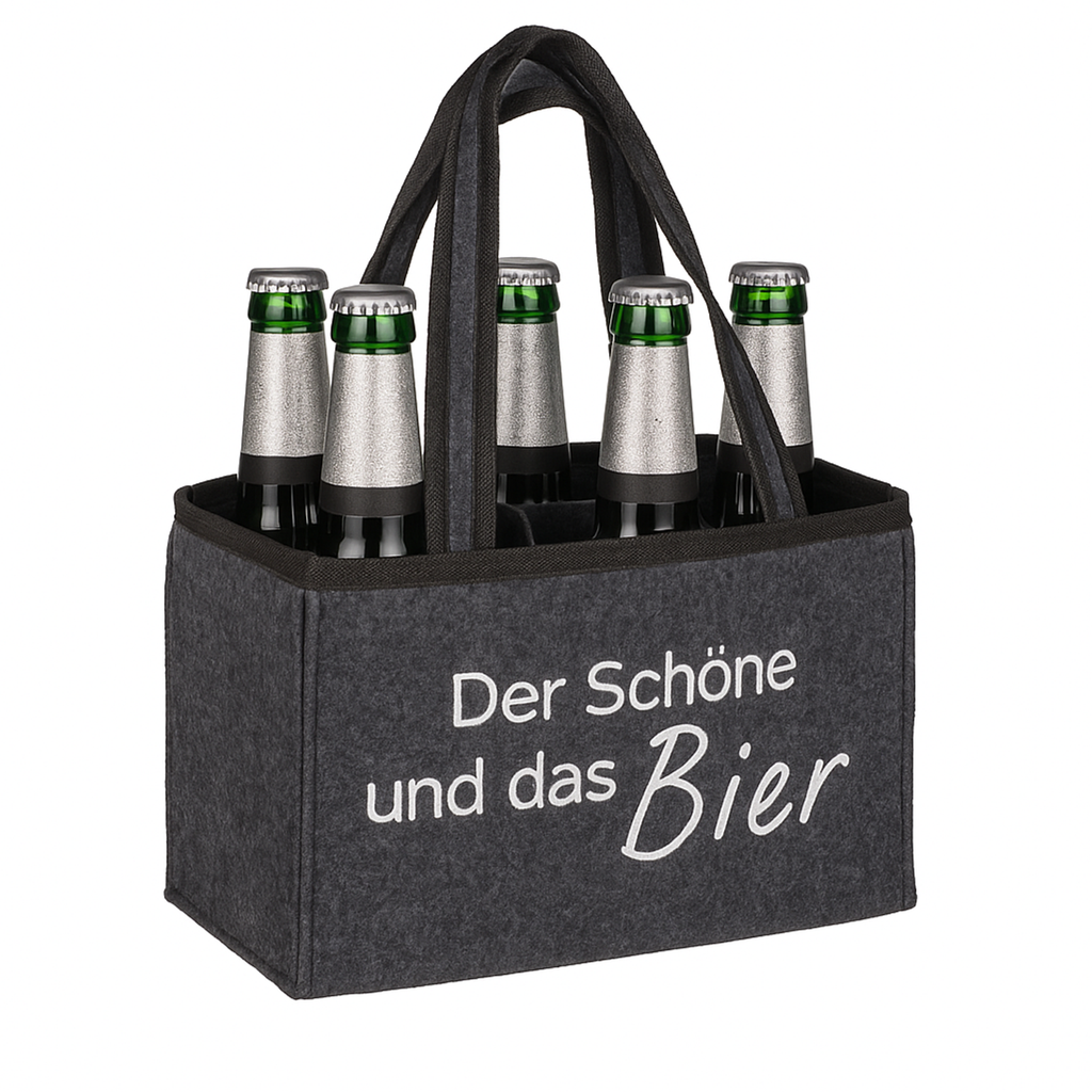 Flaschentasche Filz 6 Fächer Der Schöne und das Bier Tragetasche – Galeriebild 4, Artikelnummer 18097