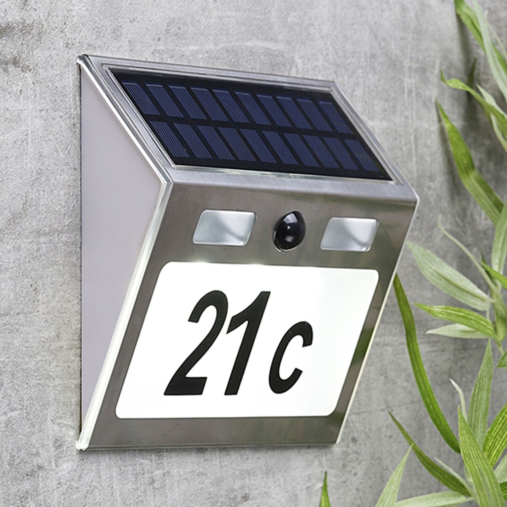 LED Solar Hausnummer Nummer mit Bewegungsmelder Bewegungssensor – Galeriebild 2, Artikelnummer 9531