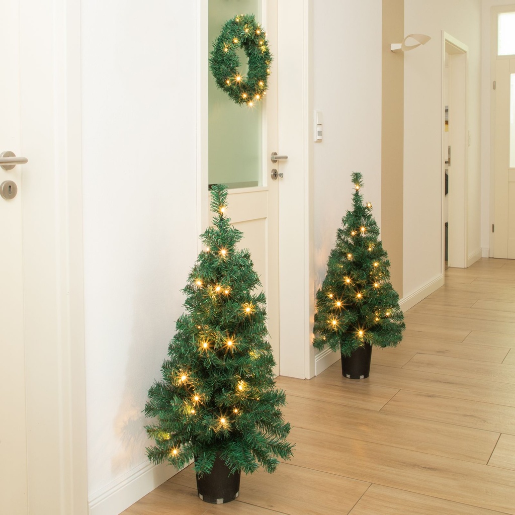 2er LED Weihnachtsbaum & Kranz Set – Galeriebild 1, Artikelnummer 15965