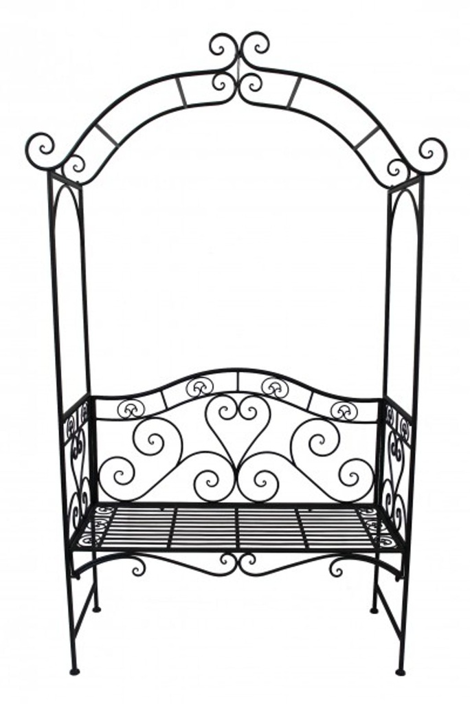 Rosenbogen-Bank Gartenbank Metall schwarz
