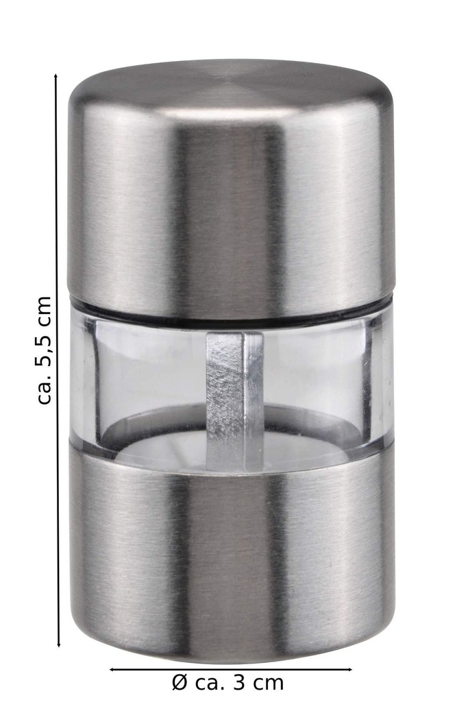 Mini Salz-/Pfeffermühle Salzstreuer Pfefferstreuer Edelstahl – Galeriebild 2, Artikelnummer 8723