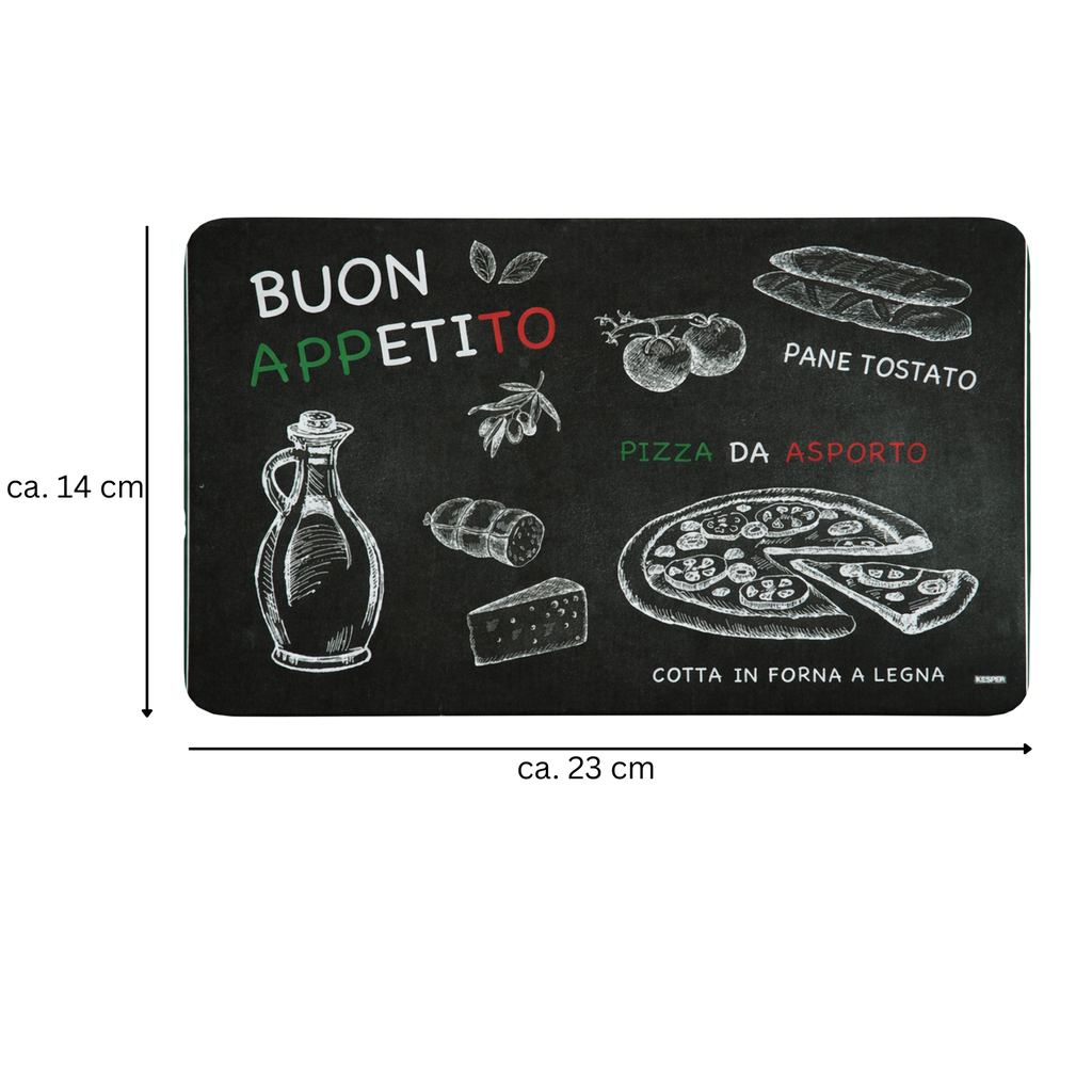 Frühstücksbrettchen Melamin mit Gummifüßen Motiv Ristorante 23x14 cm – Galeriebild 5, Artikelnummer 18237