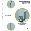 Tomatenspiralstäbe Rankhilfe Pflanzstab Rankstäbe 110 cm – Galeriebild 5, Artikelnummer 17022