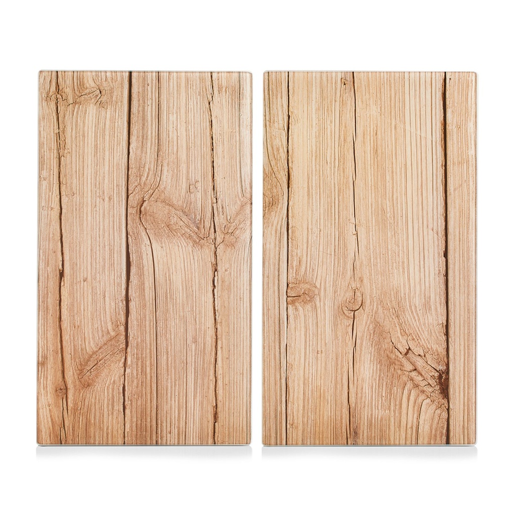 Zeller 2er Herdabdeckplatten "Wood" Glas – Galeriebild 1, Artikelnummer 15419