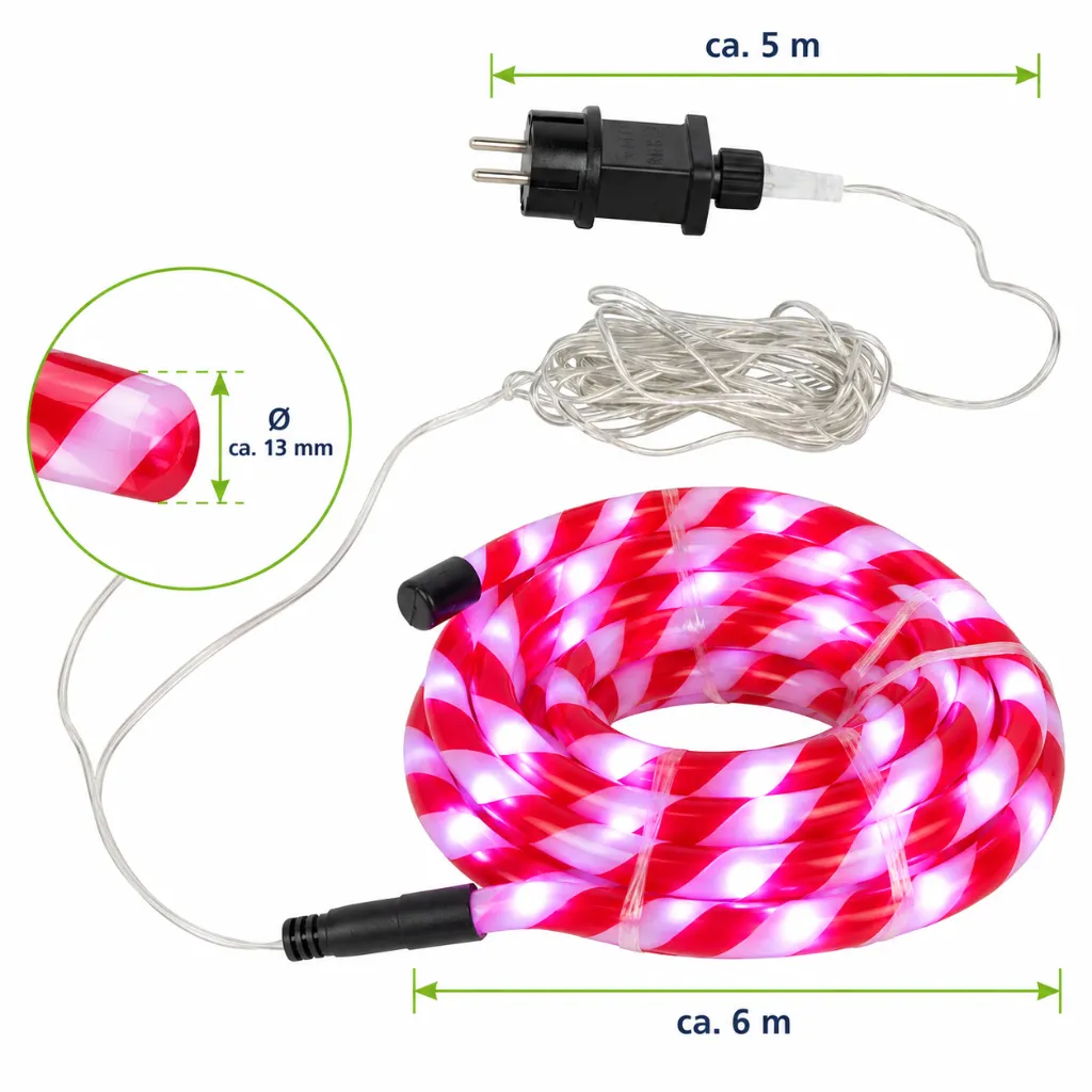 LED Lichterschlauch 6m, flexibel formbar rot / weiss – Galeriebild 2, Artikelnummer 18519