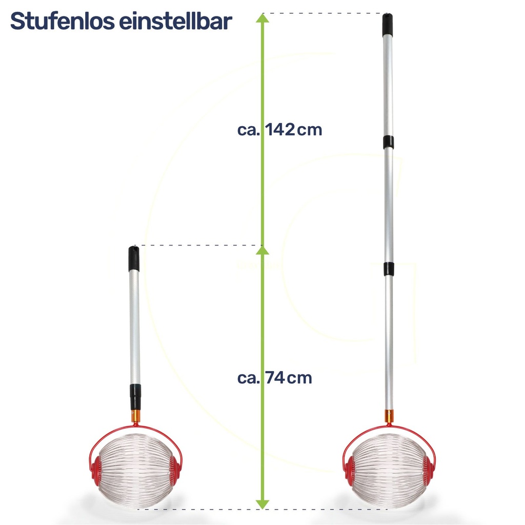 Rollsammler Ø22 cm mit Teleskopstiel 52–120 cm Obstsammler Nusssammler – Galeriebild 10, Artikelnummer 18297