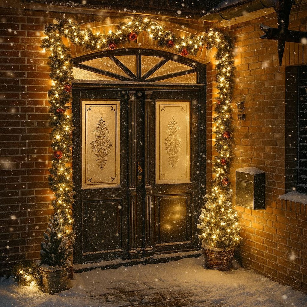 Weihnachtsgirlande Tannengirlande 5 m mit 36 Kugeln 80 warmweißen LEDs – Galeriebild 6, Artikelnummer 18339
