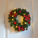 LED Türkranz Ø30 cm mit roten Schleifen Äpfeln 15 warmweißen LEDs – Galeriebild 3, Artikelnummer 2501