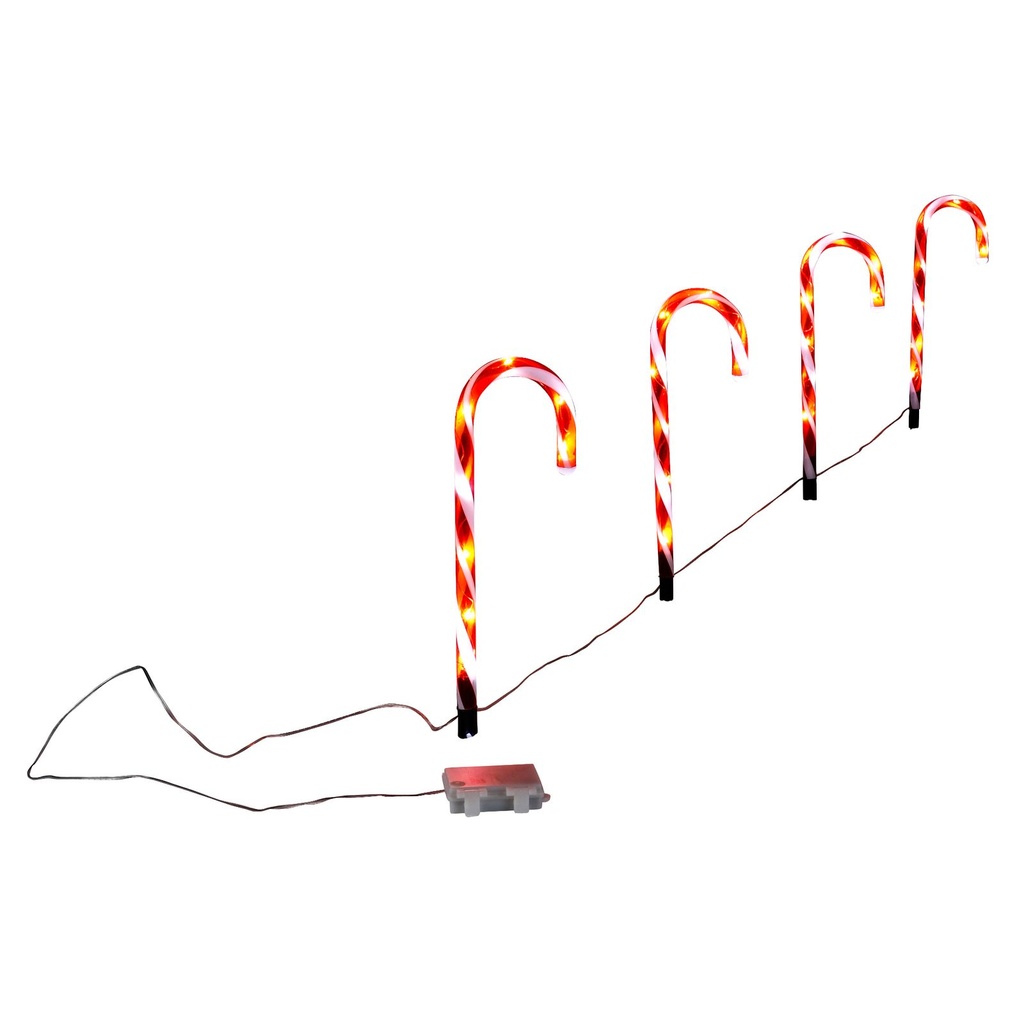 4er Set LED Zuckerstangen Gartenstecker Weihnachtsdeko – Galeriebild 5, Artikelnummer 8092