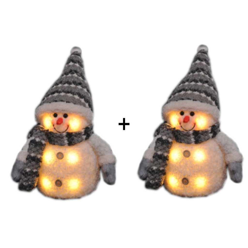 2er Set Dekofigur Schneemann LED Beleuchtung – Galeriebild 1, Artikelnummer 12978