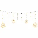 Schneeflocken Lichterkette 60 LED warmweiß 210 x 68 cm – Galeriebild 1, Artikelnummer 15974