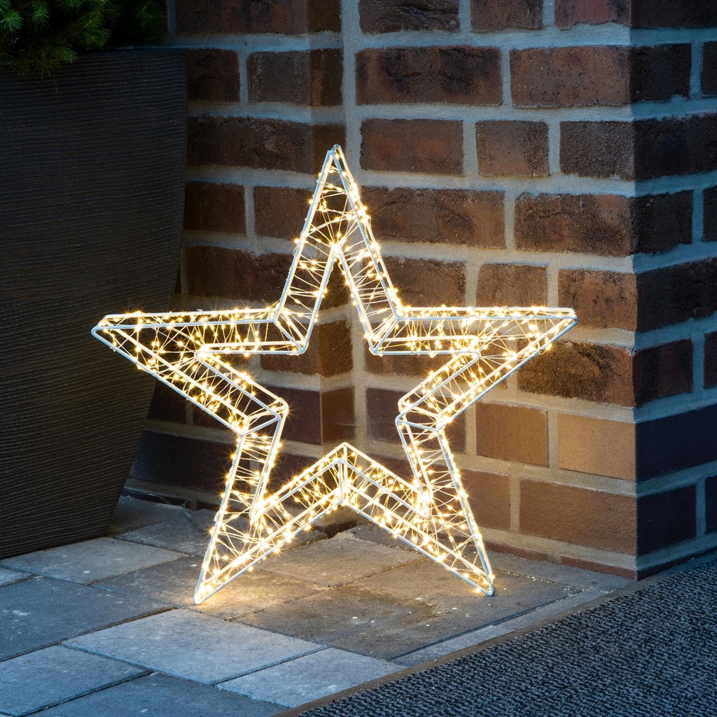 Metall Stern mit 800 warm weißen LEDs ca. 52 x 8 x 50 cm, Artikelnummer 18522
