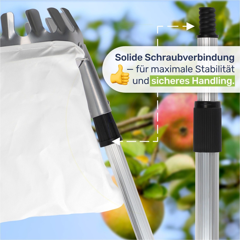 Praktischer Obstpflücker mit Teleskopstange Ideal für Äpfel und Birnen – Galeriebild 6, Artikelnummer 2941