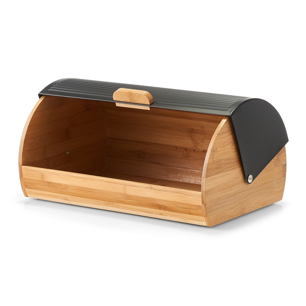 Zeller Brotkasten Brotbox Aufbewahrungsbox Bambus Edelstahl Holz – Galeriebild 1, Artikelnummer 17095