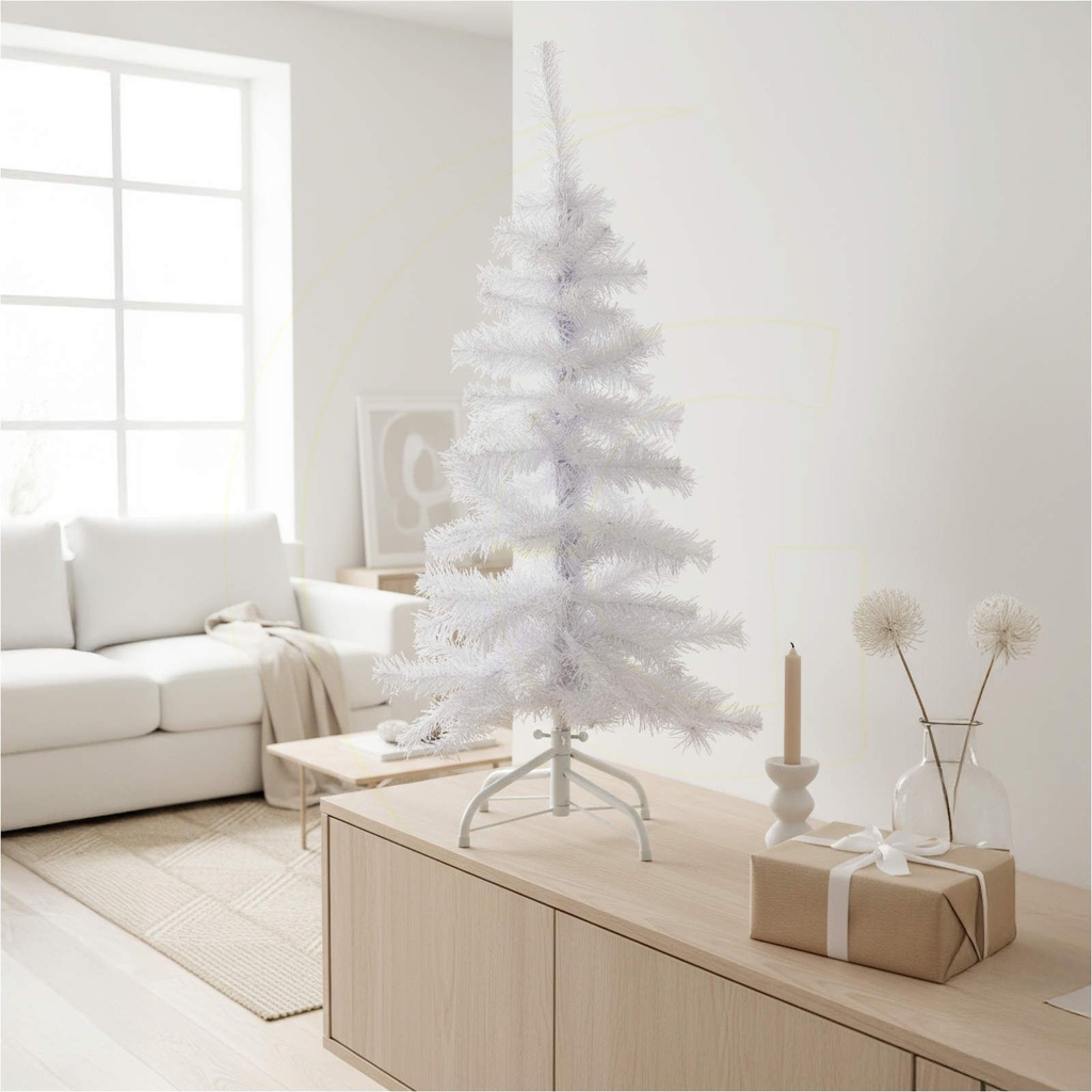 Weißer Weihnachtsbaum 90 cm künstlicher Tannenbaum 100 Spitzen – Galeriebild 5, Artikelnummer 8125