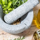 Mörser mit Stößel Reibe Zerkleinerer Gewürz Mühle aus Granit – Galeriebild 3, Artikelnummer 8725