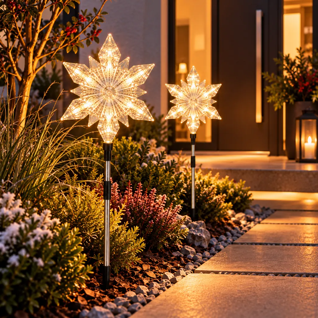 2er Set LED Gartenstecker Stern ca. 23,5 x 66 cm – Galeriebild 1, Artikelnummer 18515