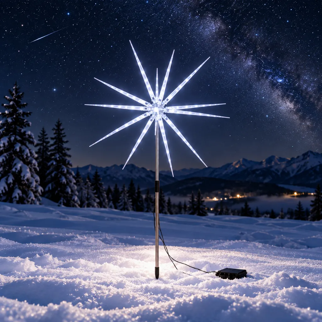 LED Gartenstecker Polar Stern mit Timer – Für Innen und Außen – Galeriebild 2, Artikelnummer 17554