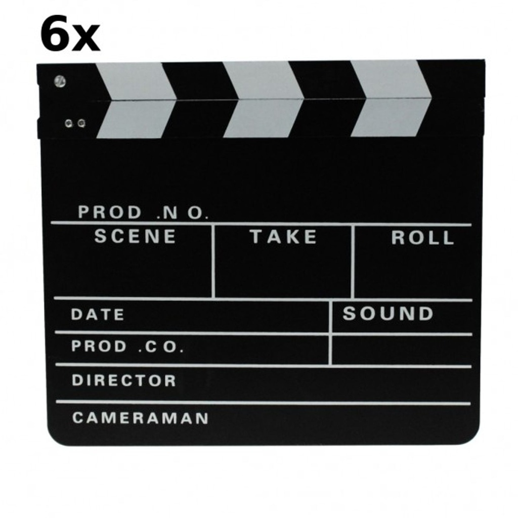 6x Filmklappe Regieklappe Regie Film Hollywood Klappe 30x26cm – Galeriebild 1, Artikelnummer 3665