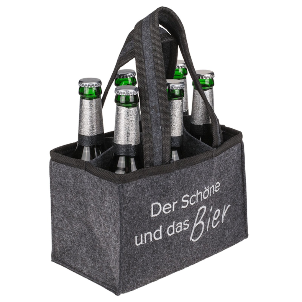 Flaschentasche Filz 6 Fächer Der Schöne und das Bier Tragetasche – Galeriebild 3, Artikelnummer 18097