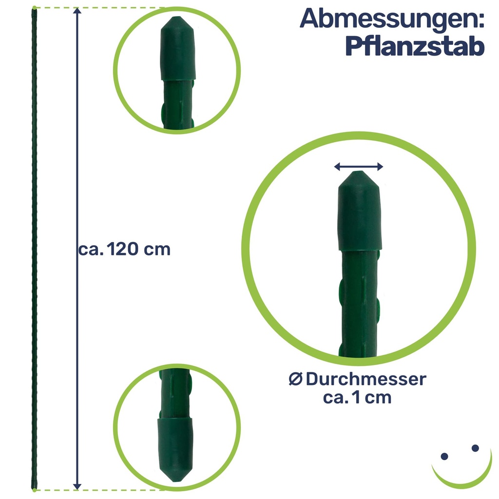 Pflanzstab Rankhilfe Stahl mit Kunststoff Ummantelung grün 120 cm – Galeriebild 5, Artikelnummer 17051