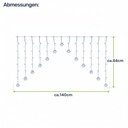 LED Schneeflocken Lichtervorhang 71 LEDs kaltweiß Batteriebetrieb – Galeriebild 8, Artikelnummer 18215