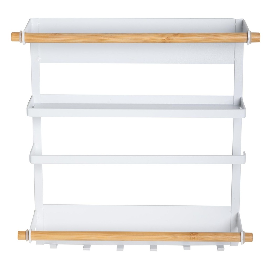 Magnetisches Küchenregal Metall weiß 30x8x34 cm Wandhalterung – Galeriebild 5, Artikelnummer 18139