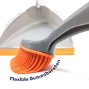 3er Kehrset mit Gummi Handfeger Handbesen Grau/Orange – Galeriebild 4, Artikelnummer 15619