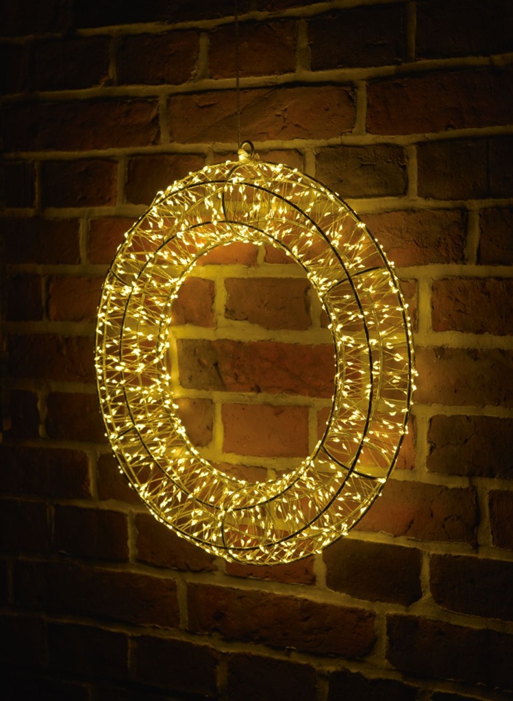 Lichterkranz 38cm mit 900 warmweißen LED und Timer für Innen und Außen – Galeriebild 5, Artikelnummer 18333