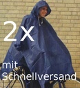 2x Regenponcho Unisex mit Kapuze blau Regencape Universalgröße – Galeriebild 3, Artikelnummer 2222