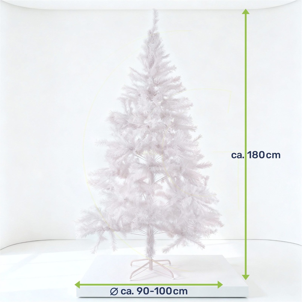 Weißer Weihnachtsbaum 180 cm künstlicher Tannenbaum 600 Zweigen – Galeriebild 14, Artikelnummer 3304