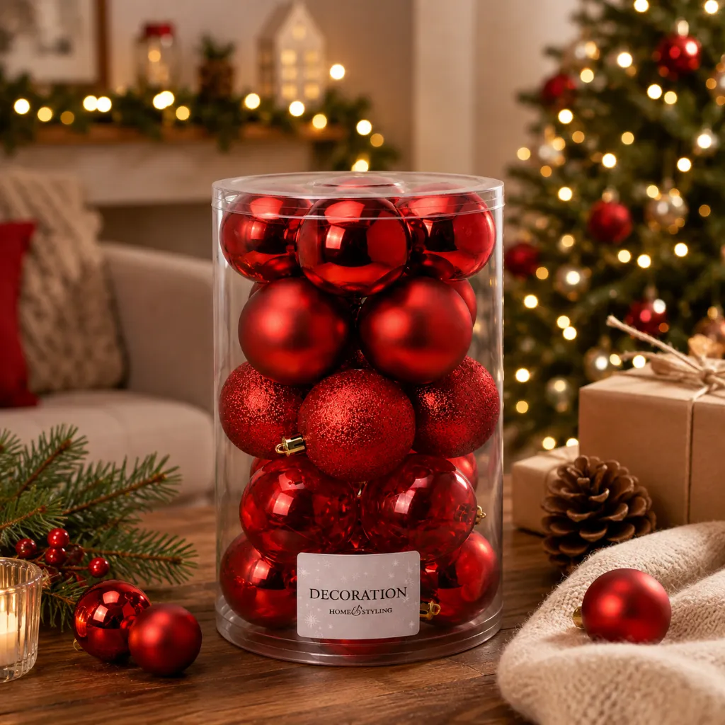 20er Weihnachtsbaum Kugeln Kunststoff – Galeriebild 1