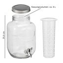 Getränkespender Glas Zapfhahn 4L – Galeriebild 4, Artikelnummer 7900