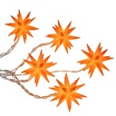 LED Lichterkette Sterne orange 5 warm weiße LEDs 6 cm Ø Timer – Galeriebild 5, Artikelnummer 18280