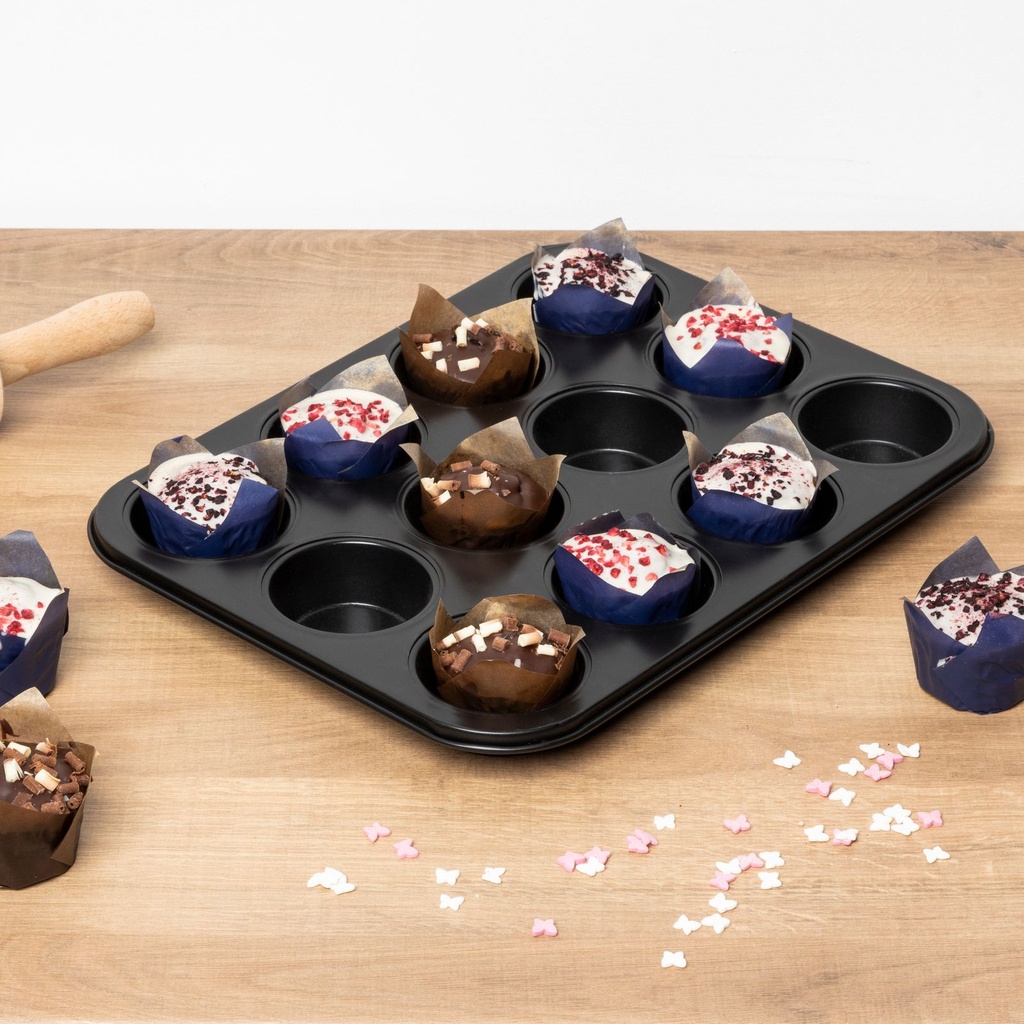12er Muffinform Muffin Form Backform 12 Loch Antihaftbeschichtet – Galeriebild 2, Artikelnummer 2268
