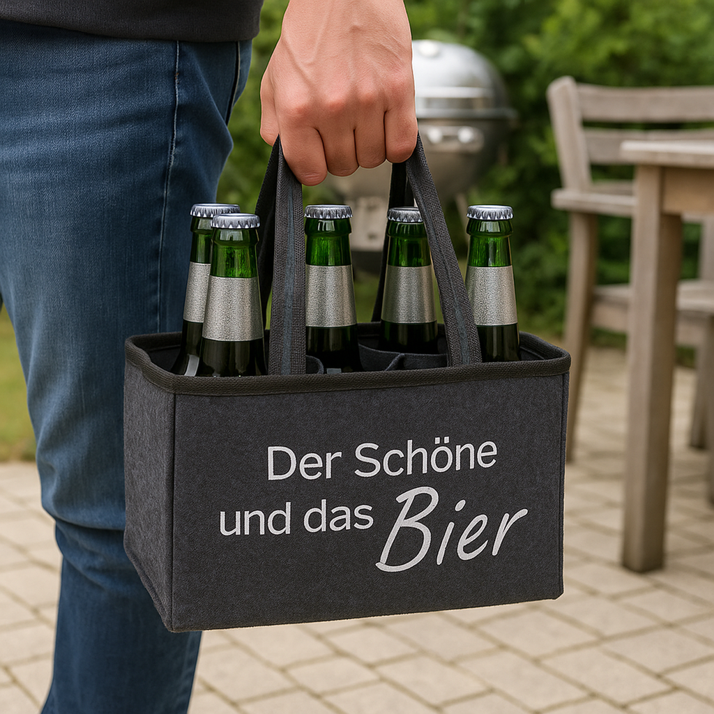 Flaschentasche Filz 6 Fächer Der Schöne und das Bier Tragetasche – Galeriebild 8, Artikelnummer 18097